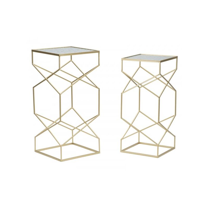 foto del prodotto tavolinetti glassy coppia cm 31,5x31,5x68 28x28x64