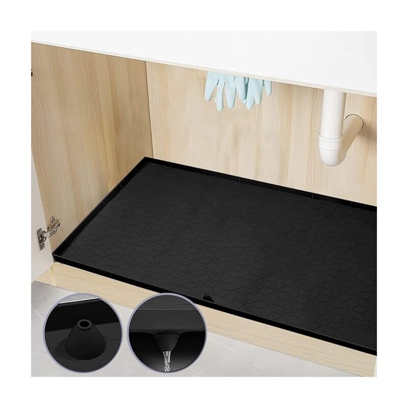 foto del prodotto tappetino per lavello, silicone flessibile spesso 87 x 56 cm per cucina, vassoio antigoccia impermeabile, ciotola per gatti e ciotola per cani con