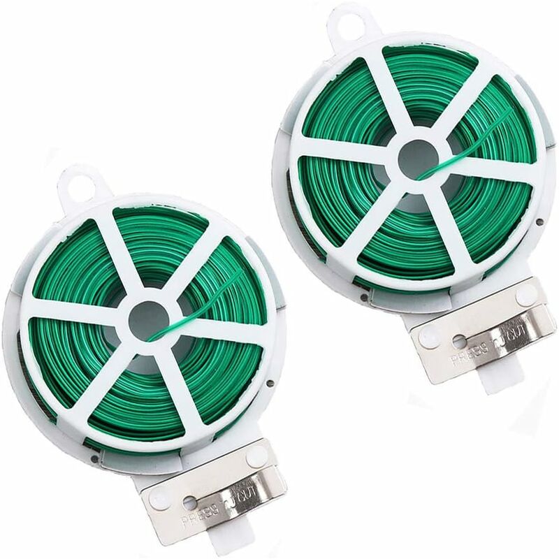 foto del prodotto fortuneville garden plant twist ties 2 pcs 100 metri per rotolo plant wire, legacci per piante da giardino, filo di ferro verde per giardinaggio