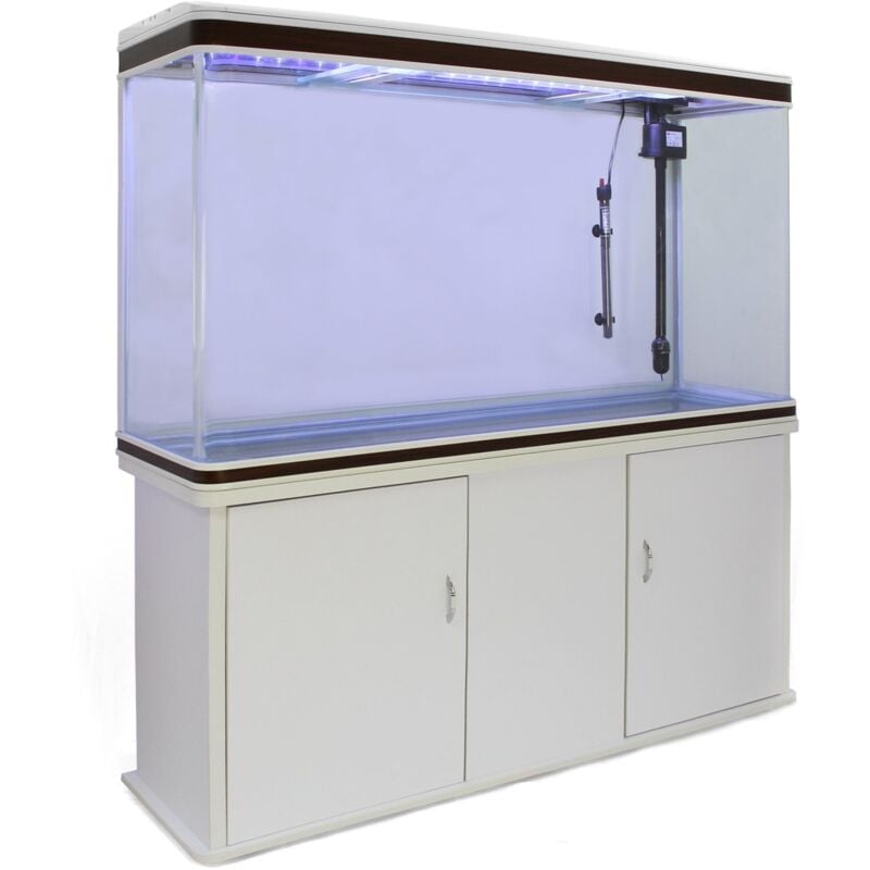 foto del prodotto monster shop monstershop acquario 300 litri con armadietto bianco, luce a led visione a 180 