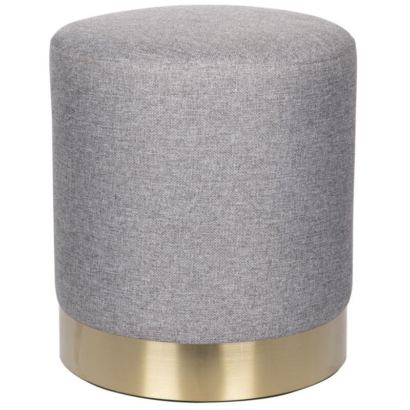 foto del prodotto pouf in velluto poggiapiedi sgabello per casa soggiorno letto camera salotto divano tavolino rotondo poltrona tessuto grigio marvin