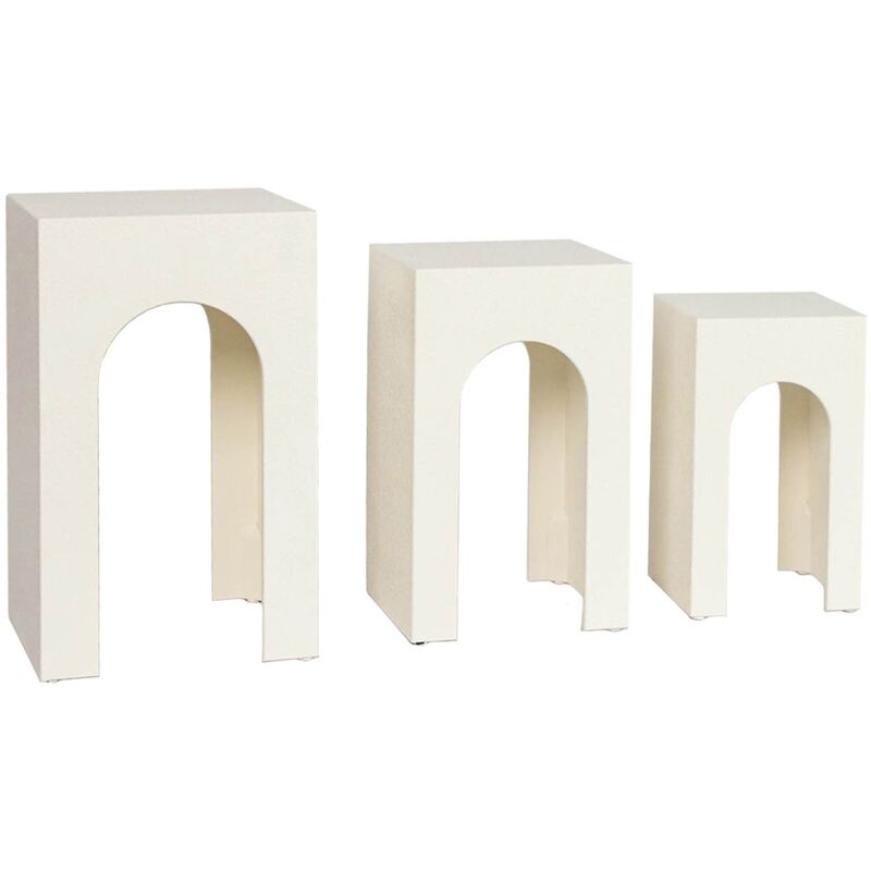 foto del prodotto tavolini 3u mobili ausiliari tavolino rettangolare bianco 57x34x34 cm signes grimalt