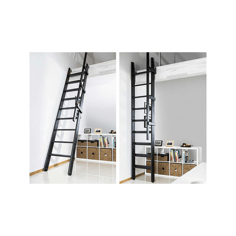 immagine 0 del prodotto scala per soppalco colore nero ral 9017 due corrimani msp cc 2r