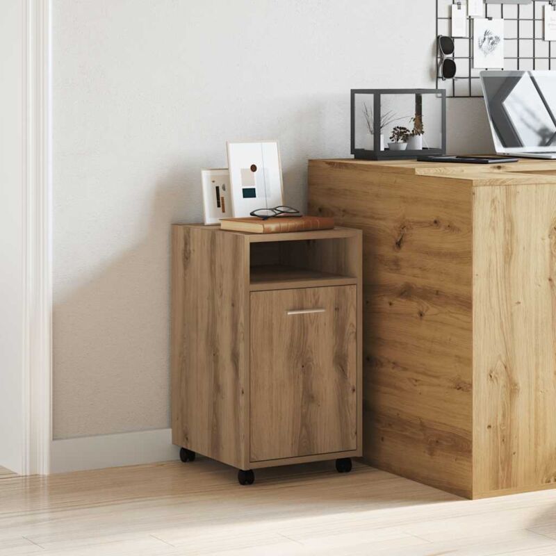 foto del prodotto armadio con ruote rovere artigianale 33x38x60 cm in truciolato vidaxl