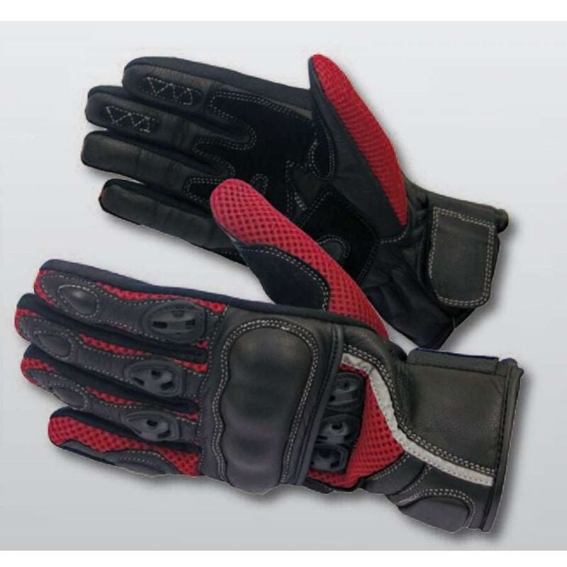 foto del prodotto spirit guanti moto in pelle antishock dettagli rifrangenti tg. xl