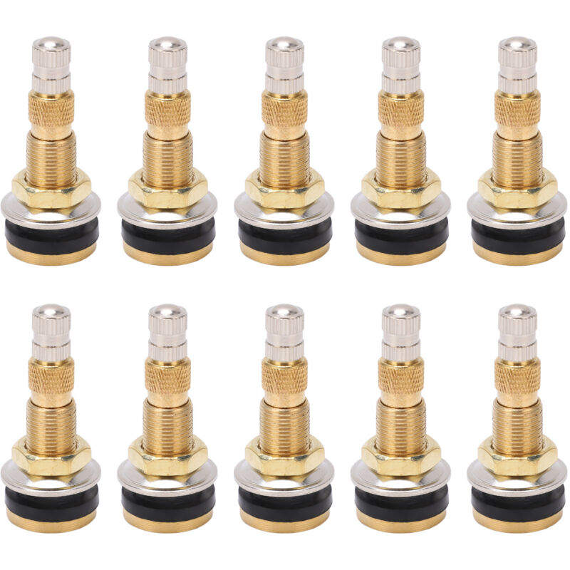 foto del prodotto stelo della valvola del pneumatico tubeless per aria liquida da 10 pezzi in ottone 1 7 8 pollici tr618a per foro valvola da 0,625 pollici per