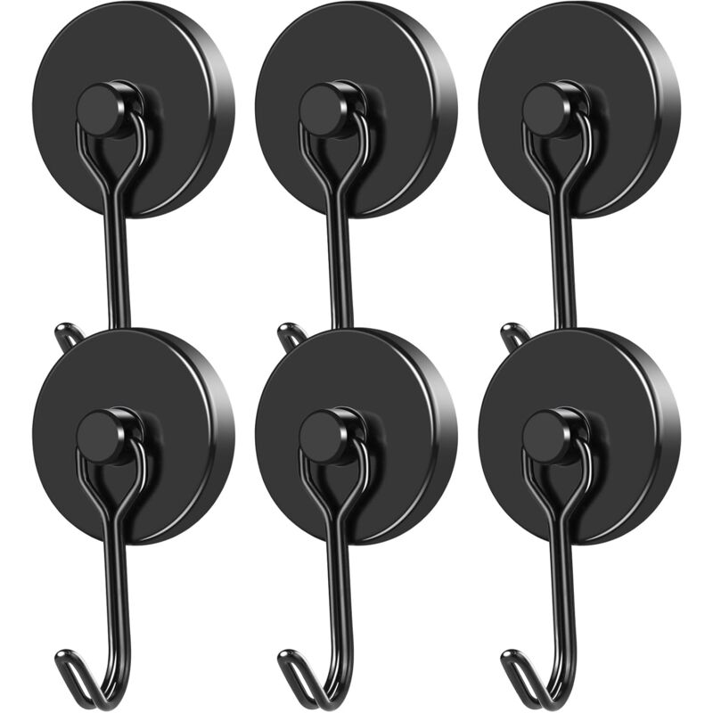 foto del prodotto rnemitery potente gancio magnetico gancio magnetico per frigorifero magnete girevole al neodimio nero gancio magnetico ganci magnetici magnetici