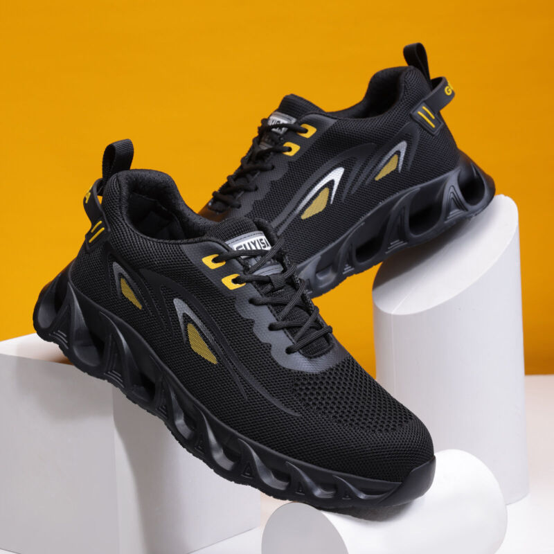 foto del prodotto rapanda scarpe da ginnastica di sicurezza traspiranti stivali da lavoro per uomo donna scarpe con punta in acciaio sport all aria aperta 45