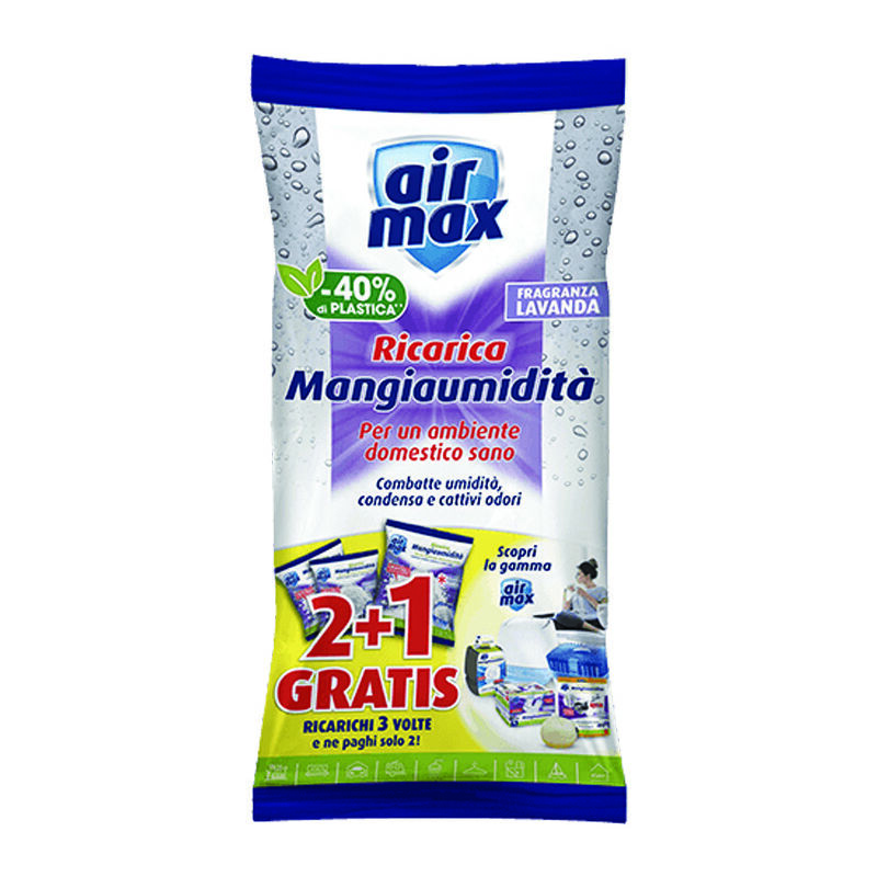 foto del prodotto airmax mangiaumidita sali ricarica lavanda 3 ricariche gr.450