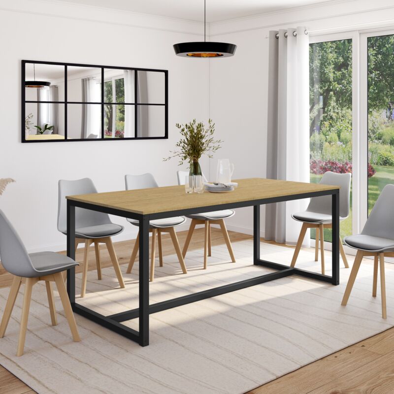 foto del prodotto detroit mesa de comedor para 8 personas, dise o industrial 180 cm