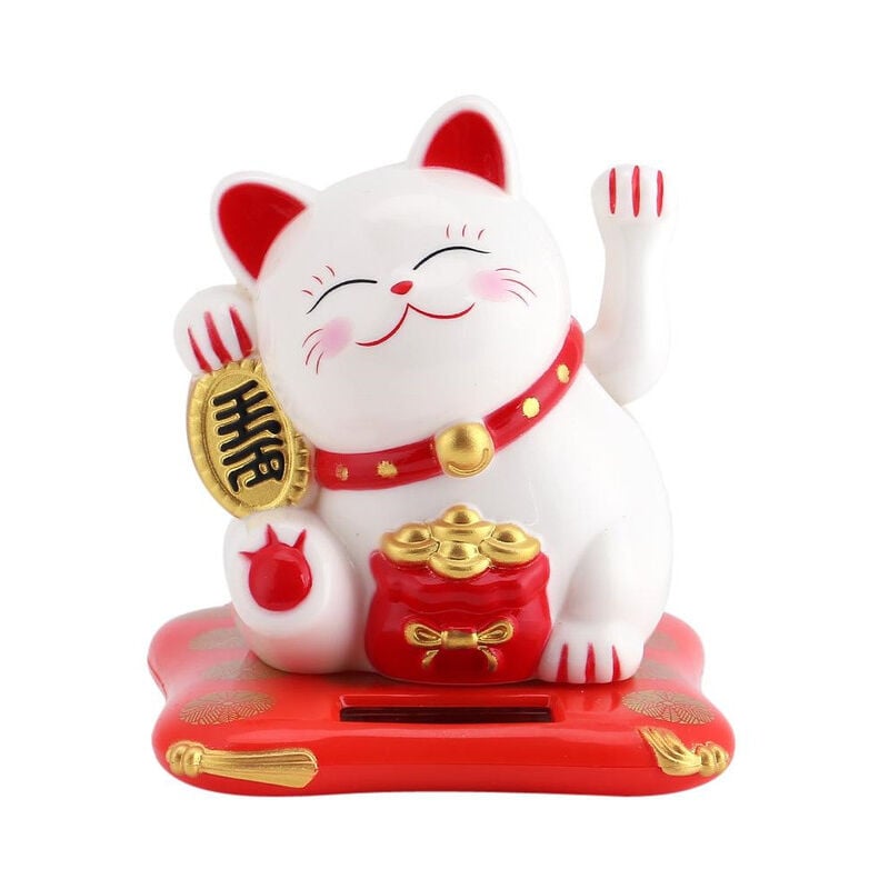 foto del prodotto dewin gatto che saluta gatto fortunato gatto cinese che saluta gatto buona fortuna gatto ad energia solare per la decorazione degli accessori per