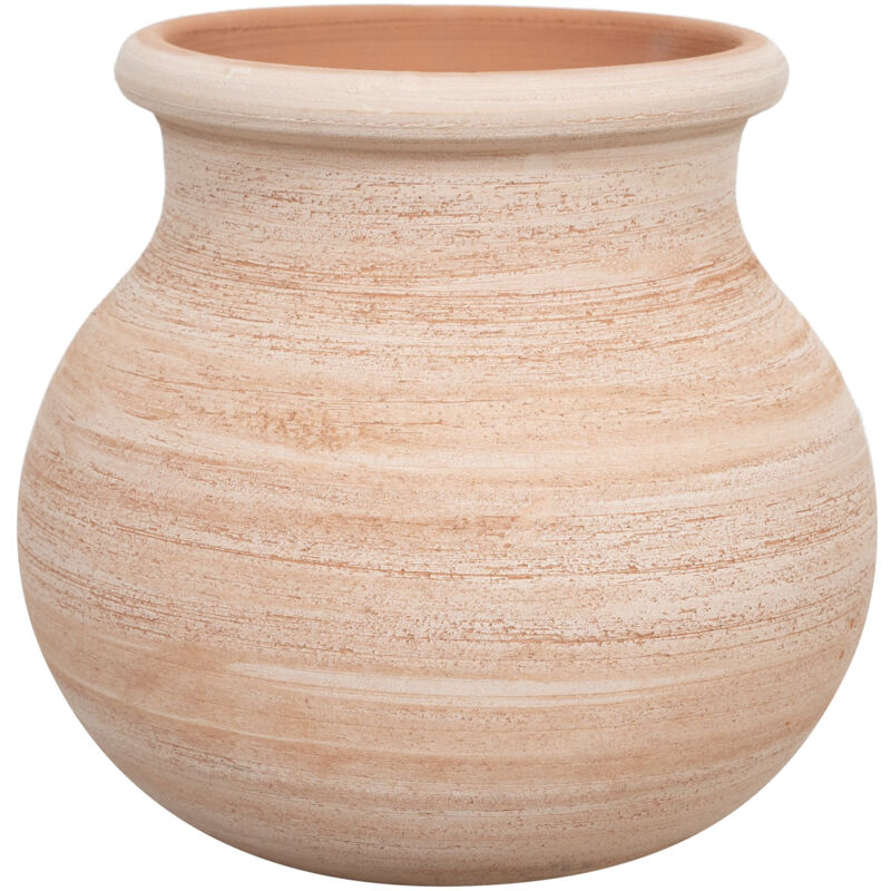 foto del prodotto fioriera decorativa vaso in terracotta rotondo da giardino vaso da esterno 32x30 cm fatto a mano made italy fioriera da balcone