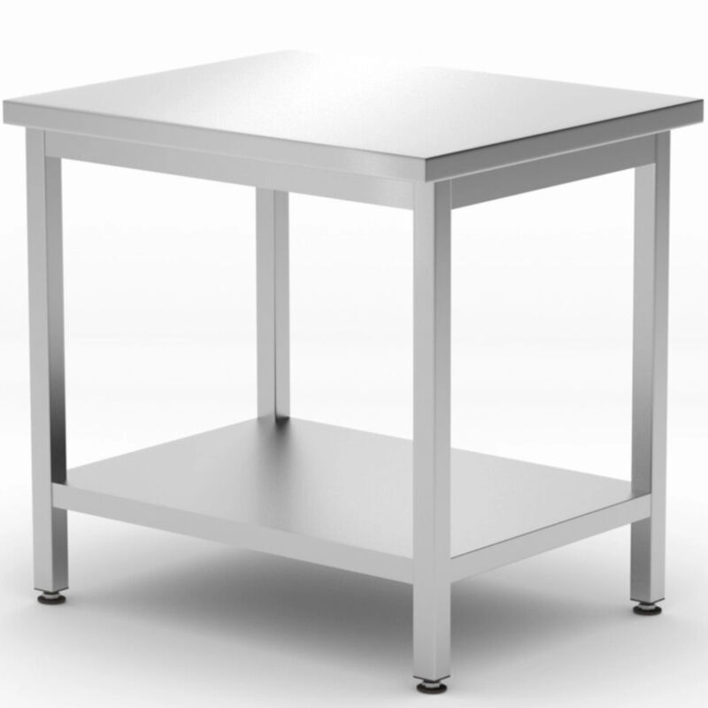foto del prodotto tavolo da lavoro centrale con ripiano budget line 800 x 600 x 850 mm hendi 817100