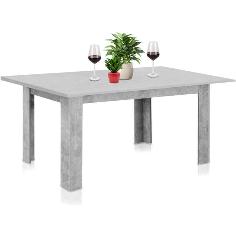 foto del prodotto tavolo allungabile cucina sala pranzo da 110 a 150x70x78 cm cemento estensibile
