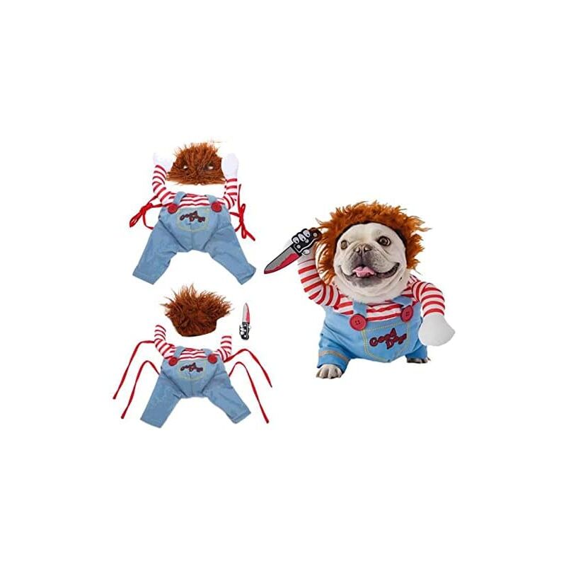 foto del prodotto fortuneville vestiti per animali domestici vestito per trasformazione di animali domestici vestiti divertenti per cani che uccidono bambole vestono