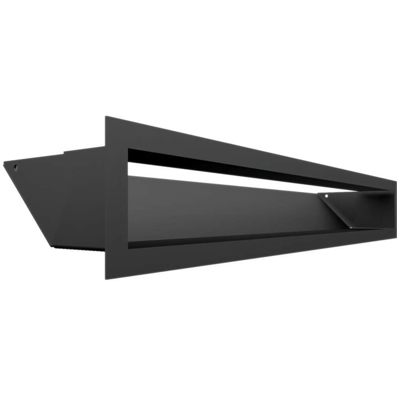 foto del prodotto kratki griglia di ventilazione air griglia aria calda 9 x 60 cm nero griglia di scarico per ventilazione camino presa d aria con un angolo di 45