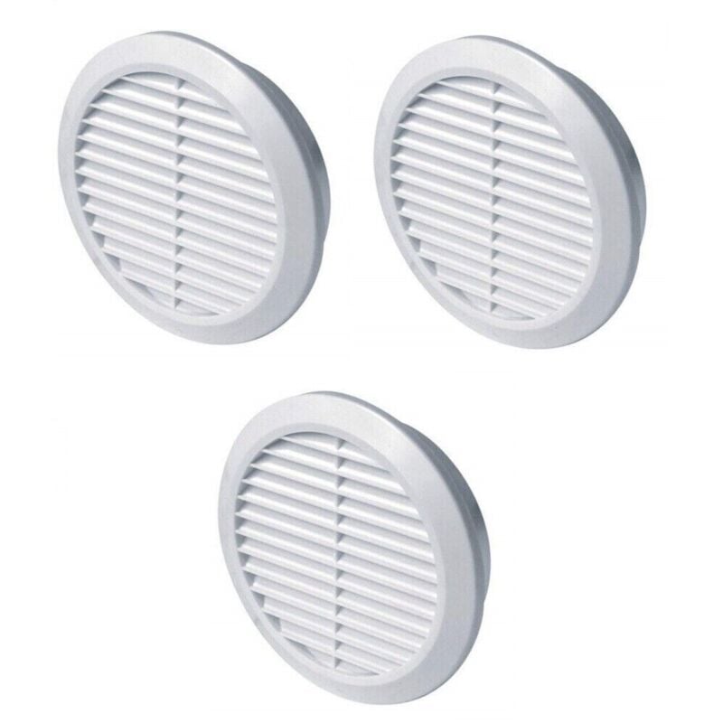 foto del prodotto 3pz griglia presa aerazione pvc bianca x tubi d 60 mm areazione ariazione aria