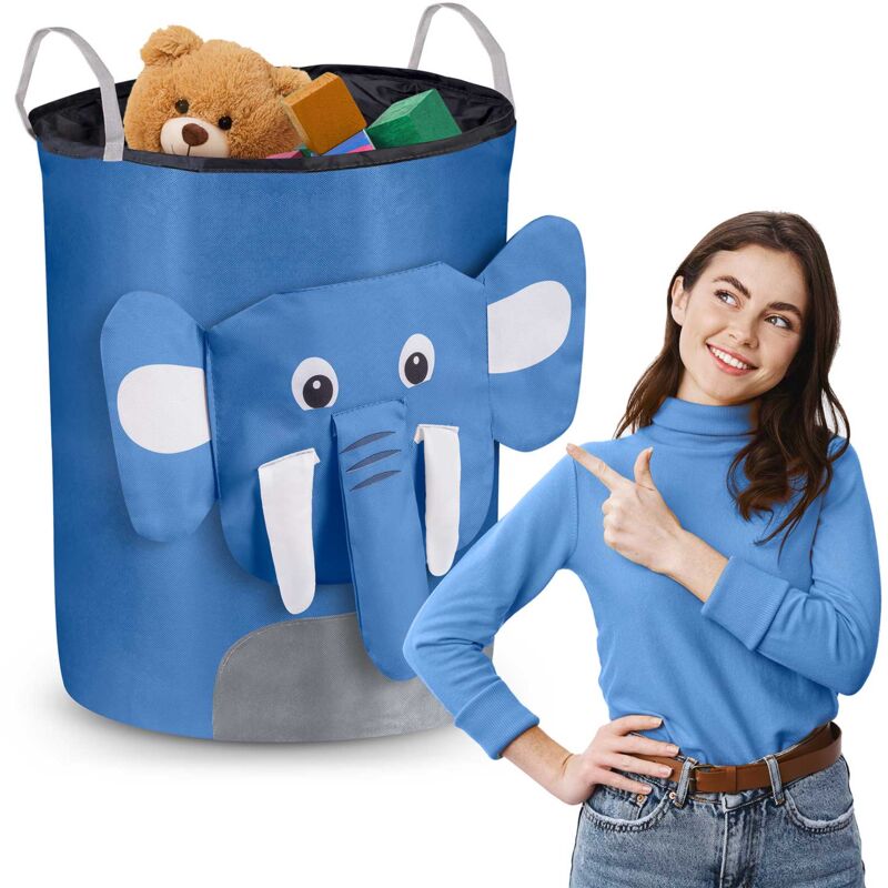 foto del prodotto cestino portagiochi nukido elefante blu