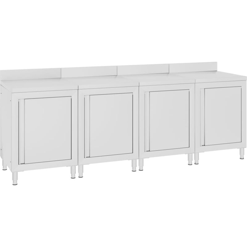 foto del prodotto vidaxl mobiletto con piano di lavoro 240x60x96 cm in acciaio inox
