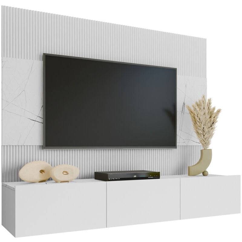 foto del prodotto mobilier1 set mobili soggiorno comfivo 370, bianco marmo bianco