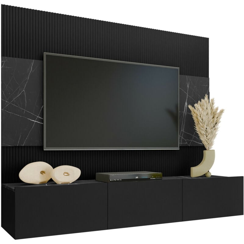 foto del prodotto mobilier1 set mobili soggiorno comfivo 370, nero marmo nero