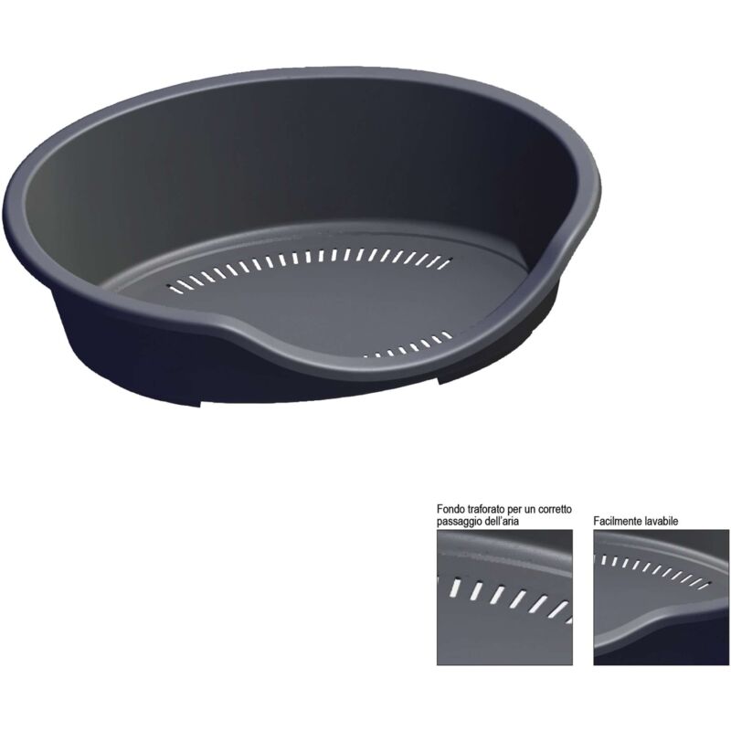 foto del prodotto zoov lettino per cani gatti cm.80x60x25 grigio