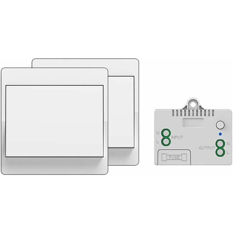 foto del prodotto fortuneville interruttore wireless autoalimentato, telecomando wireless senza batteria per luci ed elettrodomestici, impermeabile e sicuro,