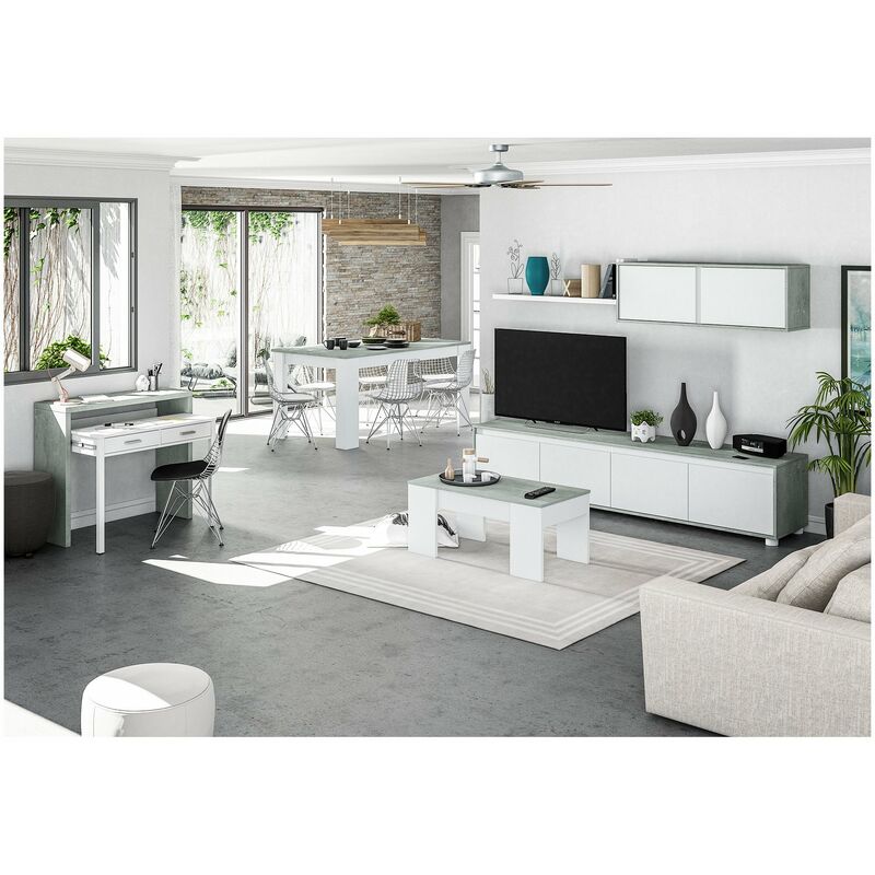 foto del prodotto fores habitat s.l.u. tavolo caff elevabile 50x100x45h cm bianco cemento