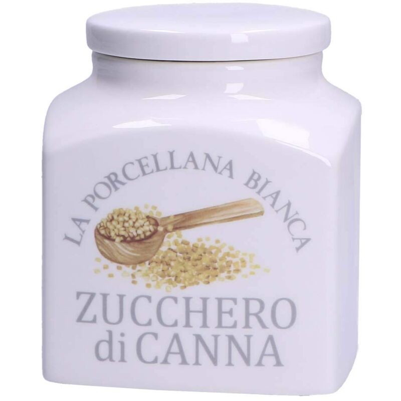 foto del prodotto la porcellana bianca barattolo porcellana deco zucchero di canna in gift box conserva, barattoli e contenitori barattoli cucina porcellana