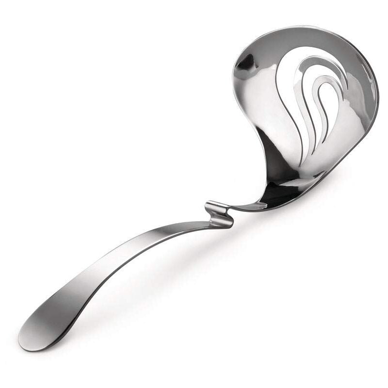 immagine 0 del prodotto alessi nunziatella esi24, mestolo forato di design per mozzarella, acciaio inossidabile 18 10, argento