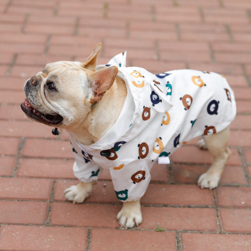 foto del prodotto linjou m impermeabile per cani, impermeabile per cani con fori, impermeabile con cappuccio impermeabile per animali domestici, abbigliamento