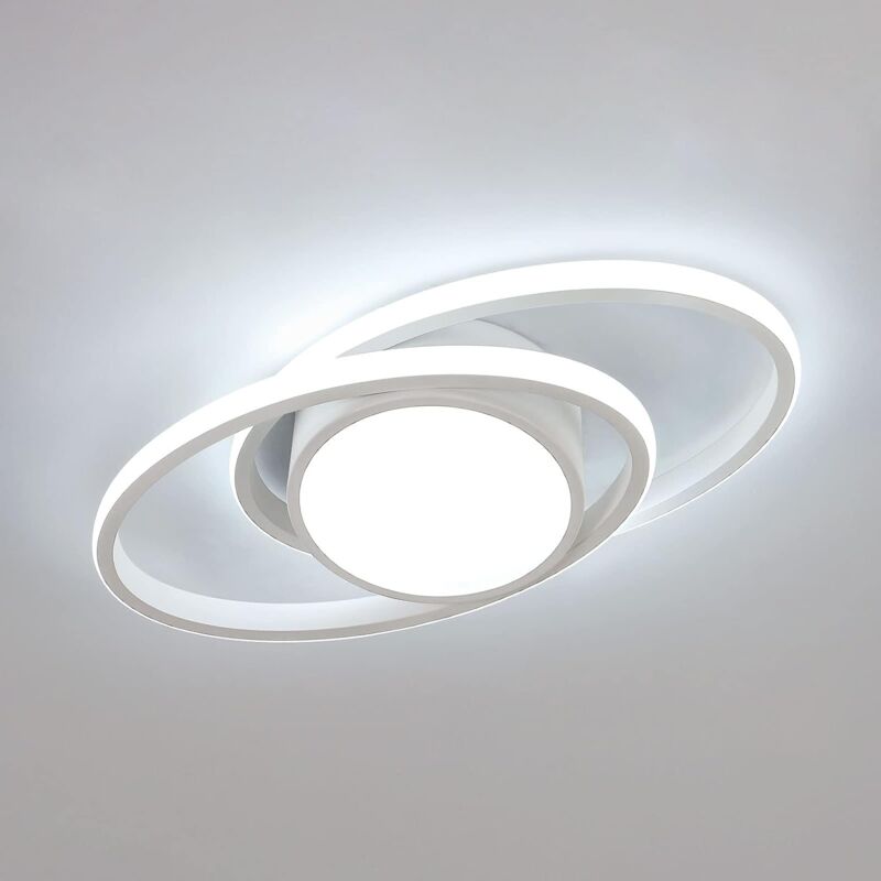 foto del prodotto plafoniera led, plafoniera 40w, bianco freddo 6500k, plafoniera moderna per camera da letto soggiorno cucina, 39cm goeco