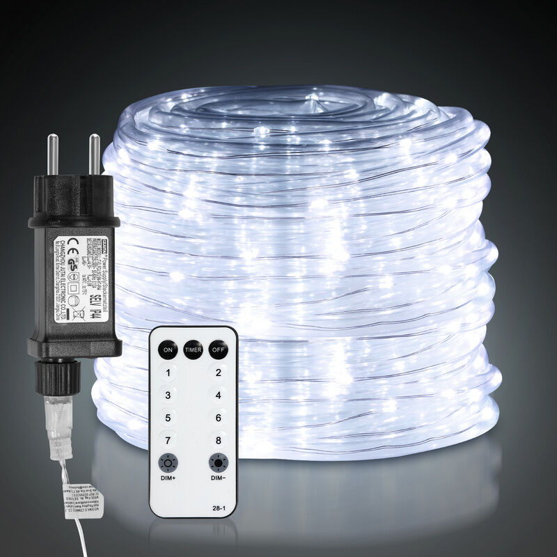 immagine 0 del prodotto 10m led stringa luminosa 8 set di luce striscia luminosa a led ip65, bianco freddo swanew