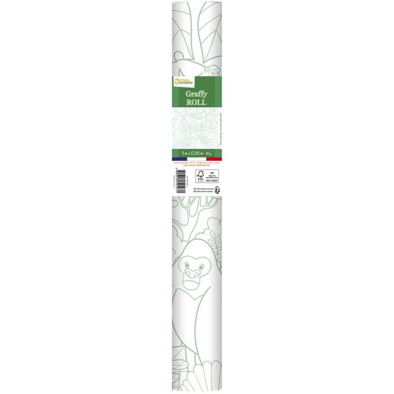foto del prodotto ac deco avenue mandarine gy127c graffy roll rotolo5m x 35cm poster 90g prestampato, disegno 50cm ripetuto 10 volte poster gigante da