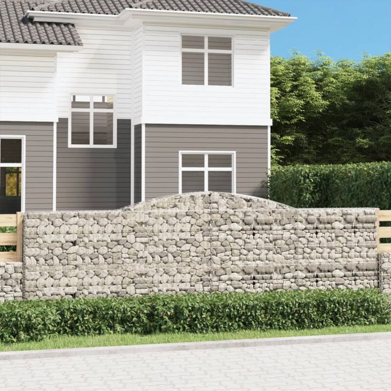 foto del prodotto vidaxl cesti gabbioni ad arco 2 pz 400x50x120 140 cm ferro zincato