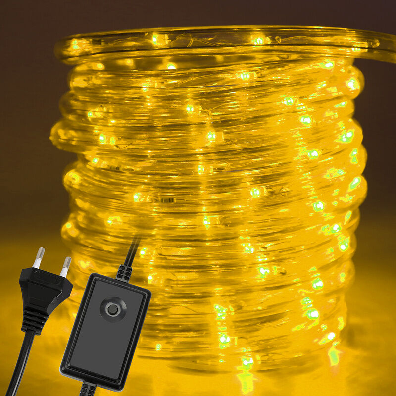 foto del prodotto tubo led da esterno tubo luminoso catena luminosa rete luminosa bianco caldo 50m senza telecomando