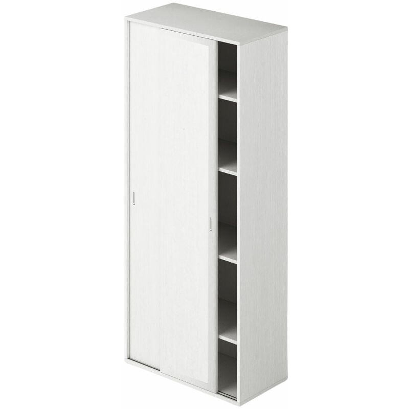foto del prodotto 3c guardaroba con ante scorrevoli e ripiani colore bianco h212x90x43cm