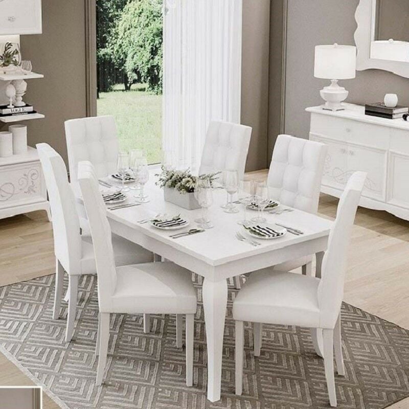 foto del prodotto 3c tavolo allungabile bianco giselle 160 205x90x h78 cm