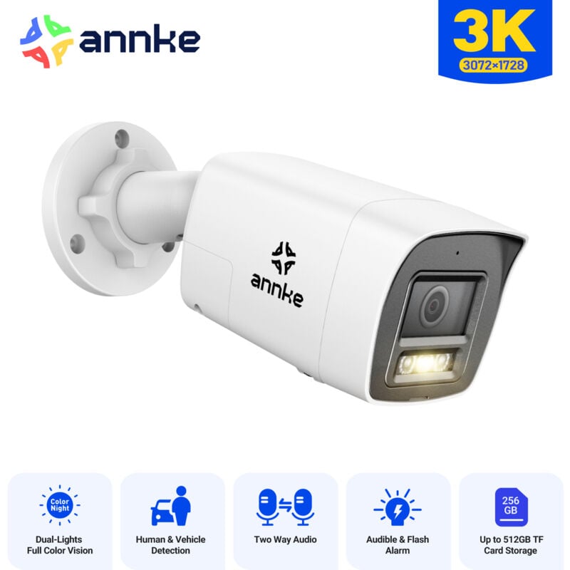 foto del prodotto 3k sicurezza telecamere,telecamere di sorveglianza poe per esterno,audio bidirezionale,smart dual light telecamere annke
