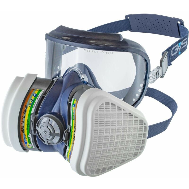 foto del prodotto 3l gvs spr534 elipse integra maschera con filtri abek1p3 per gas, vapori, acidi, ammoniaca e polveri, s m, blu
