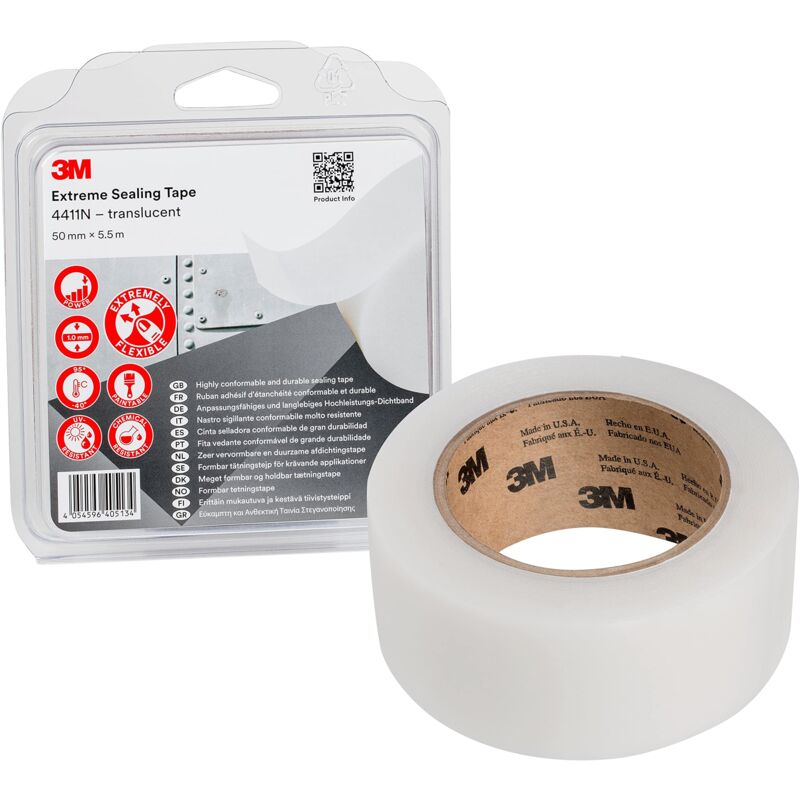 foto del prodotto 3m 4411n nastro sigillante extreme fornisce una sigillatura immediata senza tempi di attesa o trasudamenti associati ai sigillanti liquidi 50mm