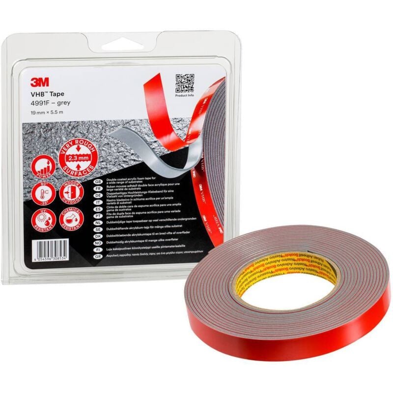 foto del prodotto 3m 4991f ips nastro adesivo grigio l x l 5.5 m x 19 mm 1 pz.