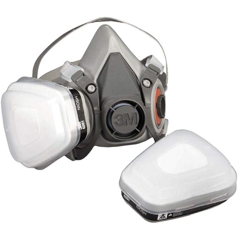 foto del prodotto 3m 6100m respiratore a semimaschera anti gas anti fumo riutilizzabile, misura piccola, certificato en di sicurezza, taglia m