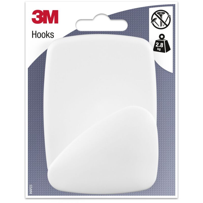 foto del prodotto 3m 6735 gancio adesivo, bianco, 1 pezzo