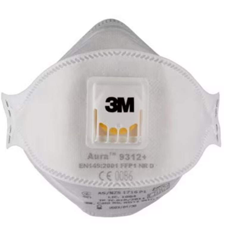 foto del prodotto 3m aura maschera 9312 ffp1 polvere pieghevole con valvola x 10