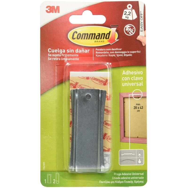 foto del prodotto 3m command 17047 gancio appendiquadri metallico dentato misura s, argento, m