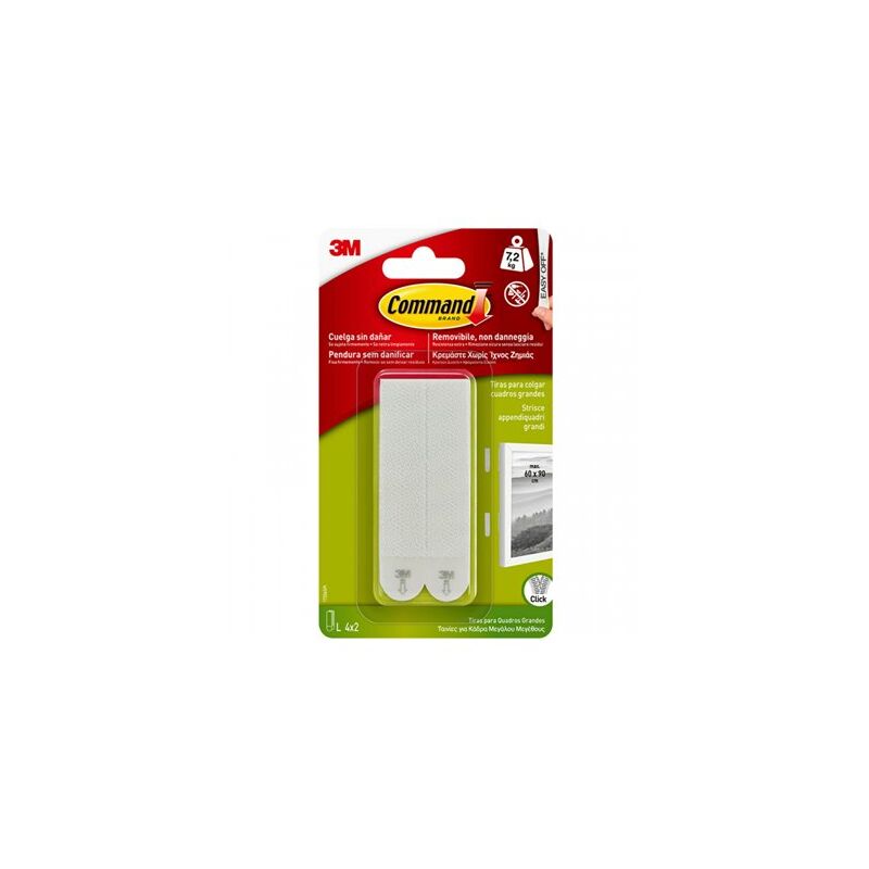 foto del prodotto 3m confezione blister da 4 strisce per appendere quadri 7,2 kg 17206 command
