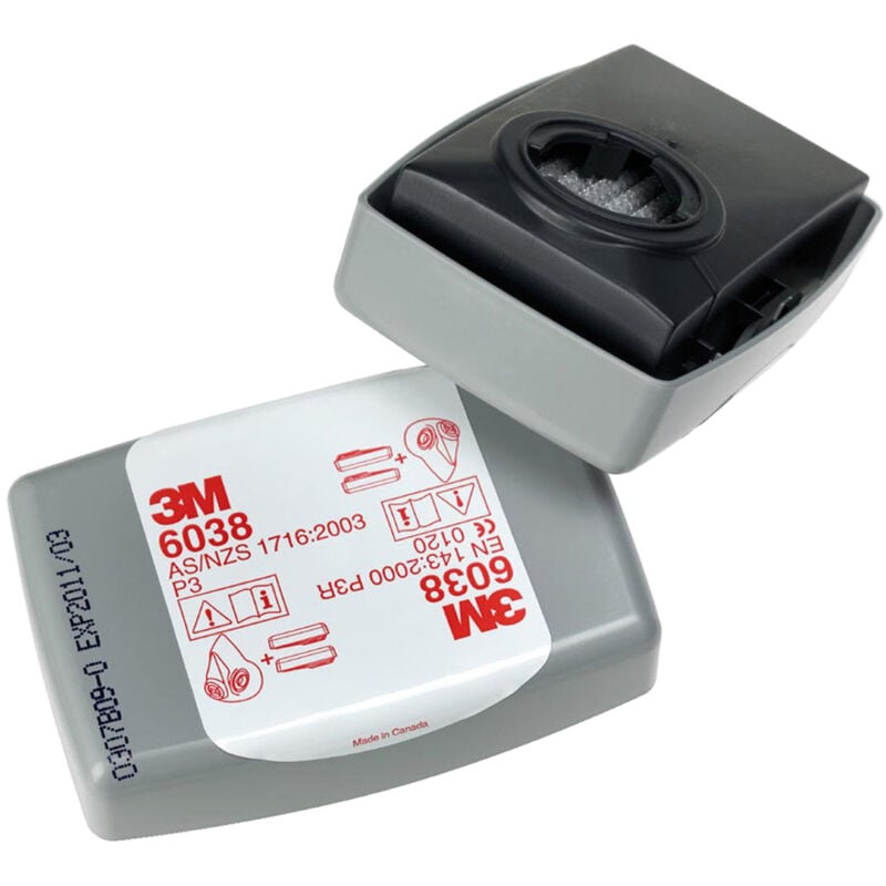 foto del prodotto 3m coppia di filtri antiparticolato 6038 p3 con carboni attivi