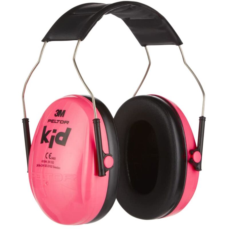 foto del prodotto 3m cuffie auricolari peltor kid h510ak, protezione acustica per bambini, paraorecchie, rosa, misura regolabile, contro livelli di rumore 87 98 db,