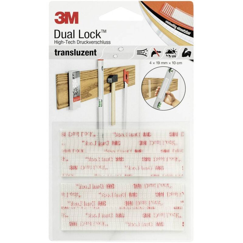 foto del prodotto 3m dl ht nastro a strappo da incollare a fungo l x l 100 mm x 19 mm trasparente 4 pz.